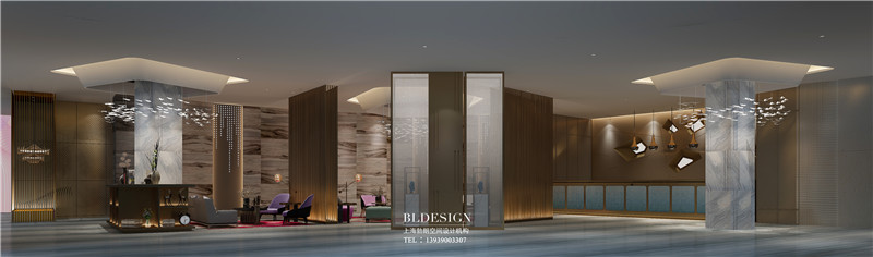鄭州斯威特精品主題酒店大堂設(shè)計效果圖
