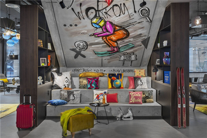 瑞士Moxy酒店休閑區(qū)設(shè)計(jì) 小而美的潮牌精品酒店設(shè)計(jì)鼻祖 瑞士Moxy酒店休閑區(qū)設(shè)計(jì) 小而美的潮牌精品酒店設(shè)計(jì)鼻祖