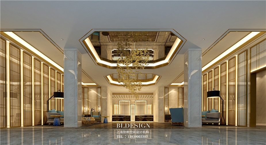 在水一方洗浴酒店接待大廳設(shè)計(jì)方案效果圖