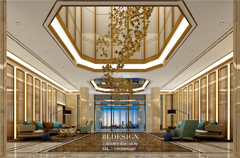 在水一方洗浴酒店大堂設(shè)計(jì)方案效果圖