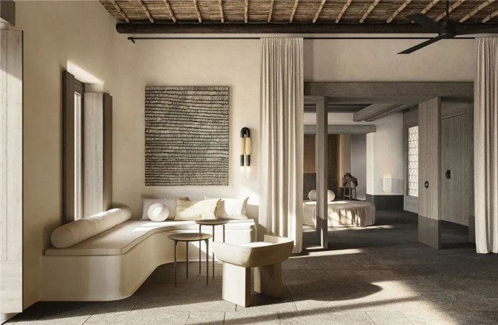 酒店套房設(shè)計(jì)-靜謐古樸的國外侘寂風(fēng)度假酒店設(shè)計(jì)方案
