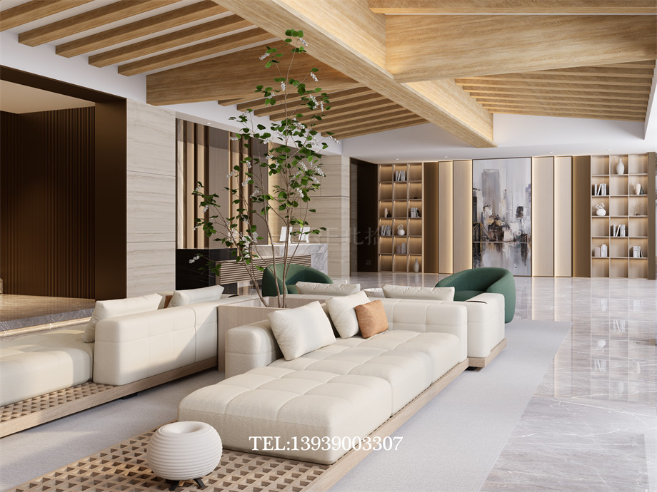 駐馬店頤龍灣湯泉養(yǎng)生會所大廳裝修設計