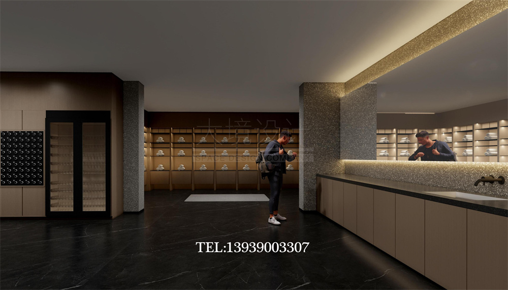 太原華明灣洗浴酒店翻新改造設計案例-換鞋區(qū)設計